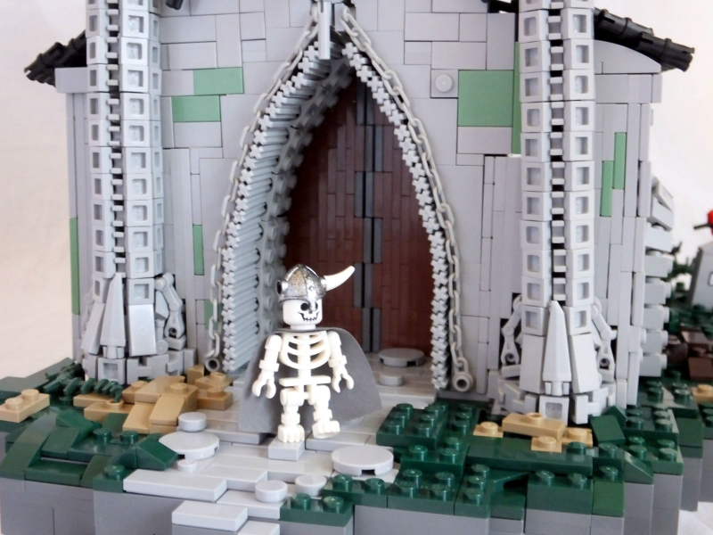 Illustration for article titled So many crazy build techniques in this Lego monastery